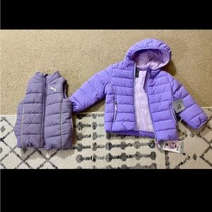 Lavender Puffer Jacket and Vest Combo